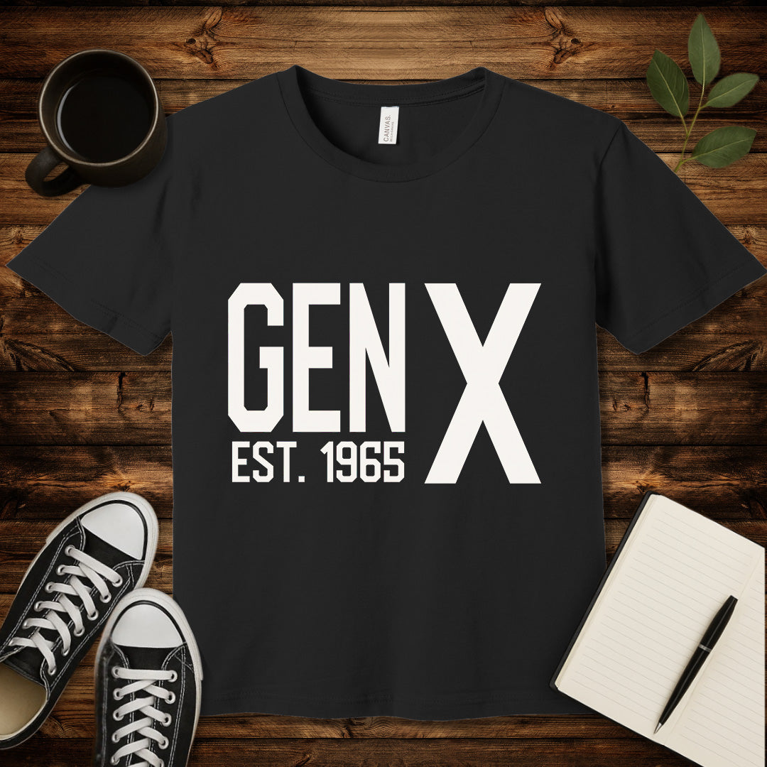 Gen X Est 1965 T-Shirt-T-Shirt-Black-S-wearable sarcasm by Savage Tee Society