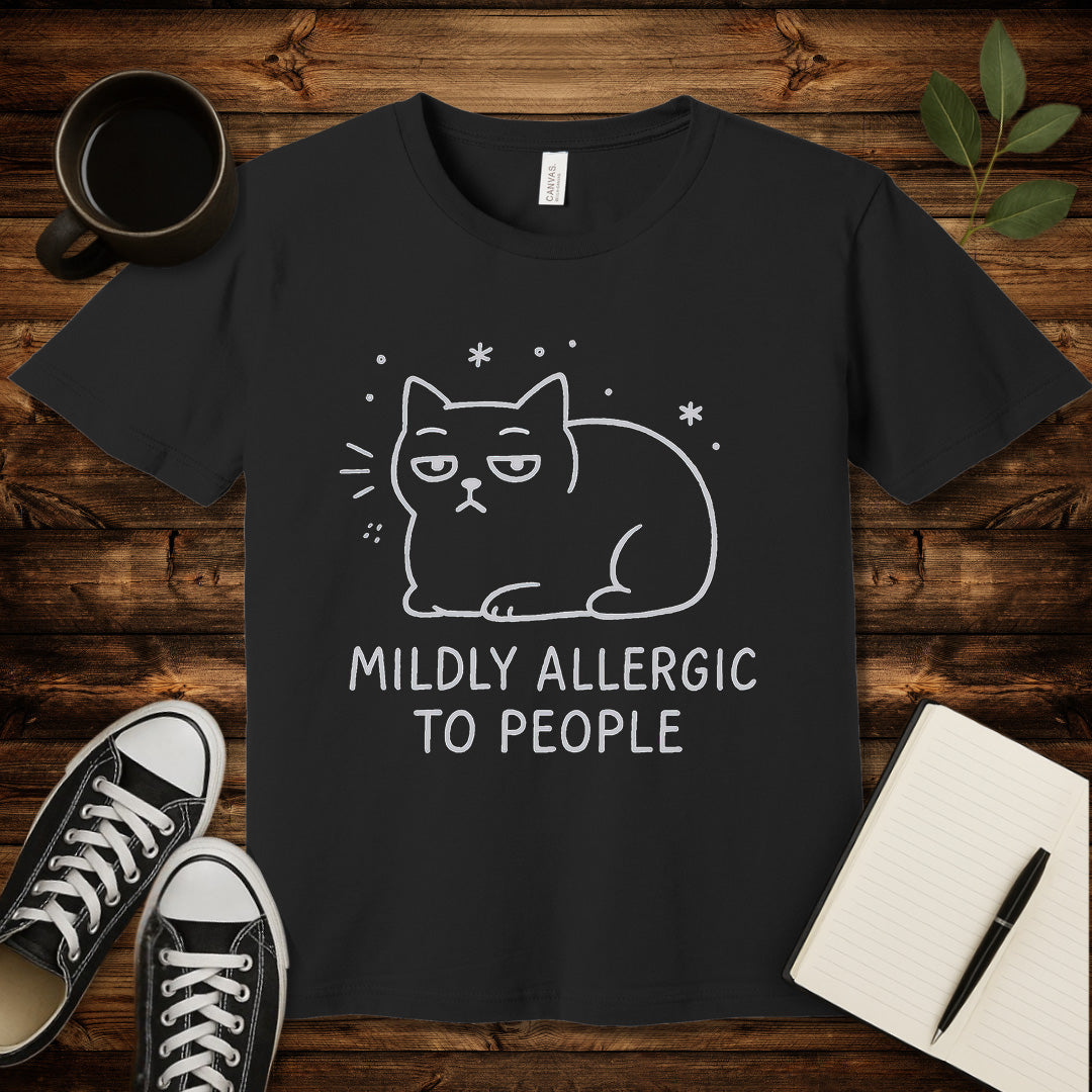 Mildly Allergic Cat T-Shirt-T-Shirt-Black-S-wearable sarcasm by Savage Tee Society