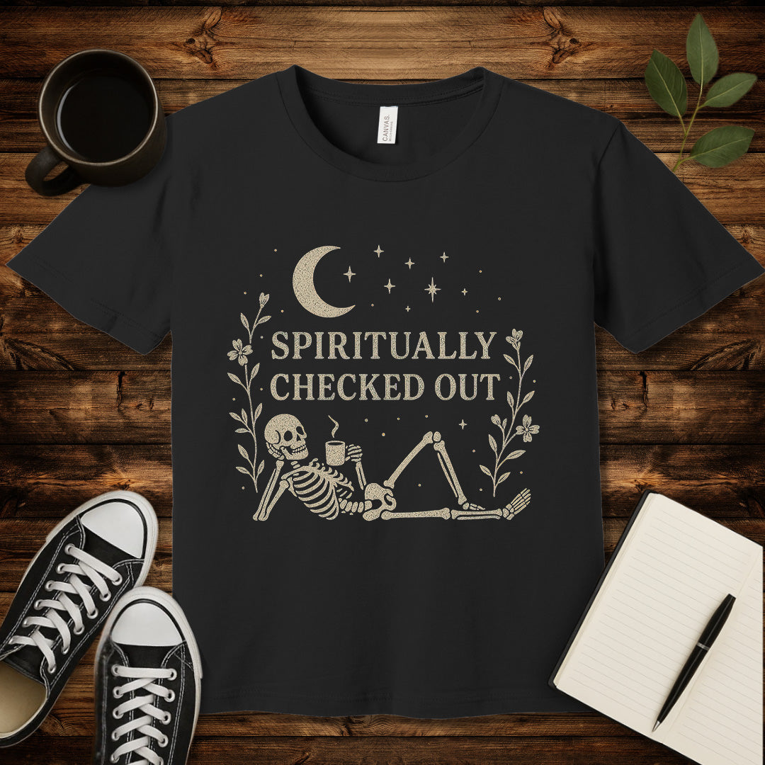 Spiritually Checked Out T-Shirt-T-Shirt-Black-S-wearable sarcasm by Savage Tee Society