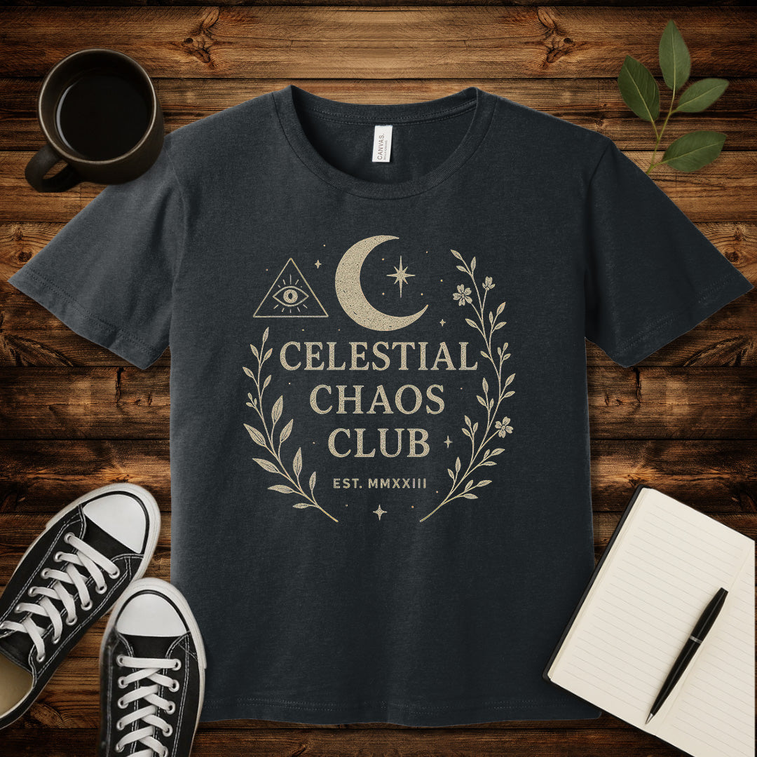Celestial Chaos Club T-Shirt-T-Shirt-Dark Grey Heather-S-wearable sarcasm by Savage Tee Society