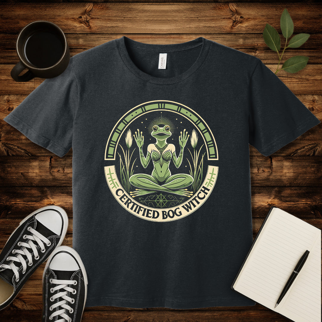 Certified Bog Witch T-Shirt-T-Shirt-Dark Grey Heather-S-wearable sarcasm by Savage Tee Society