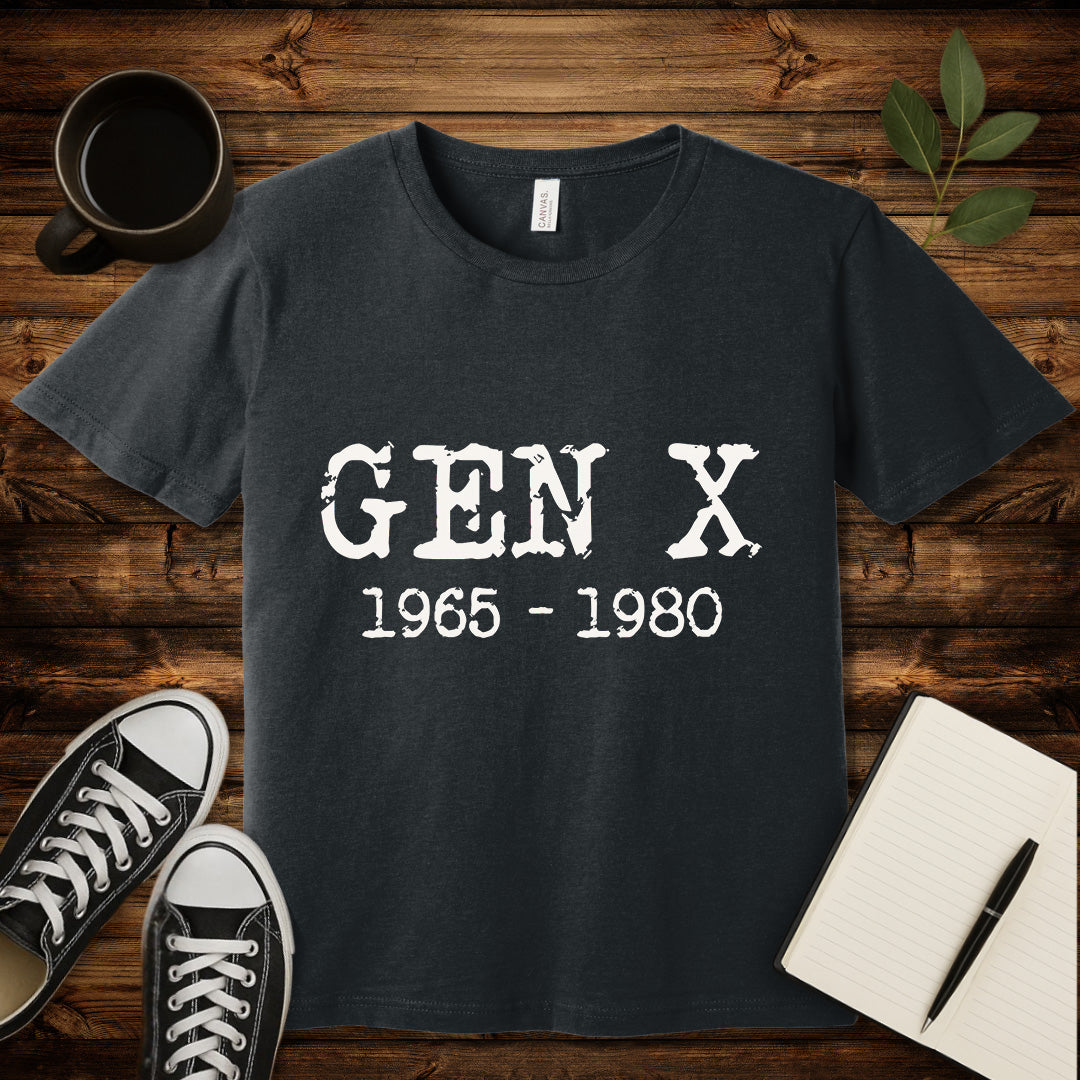 Gen X 1965 1980 T-Shirt-T-Shirt-Dark Grey Heather-S-wearable sarcasm by Savage Tee Society