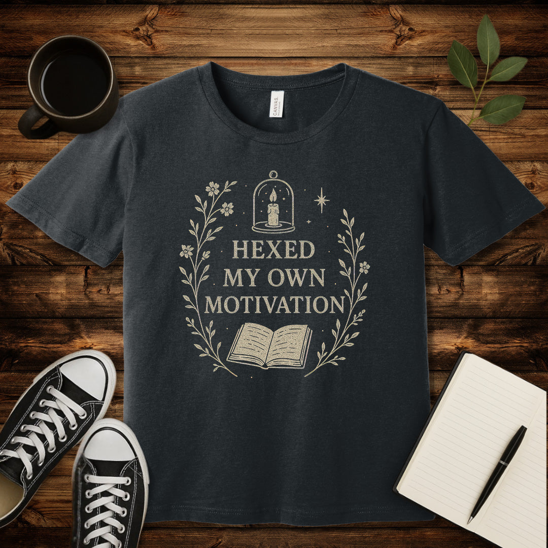 Hexed My Motivation T-Shirt-T-Shirt-Dark Grey Heather-S-wearable sarcasm by Savage Tee Society