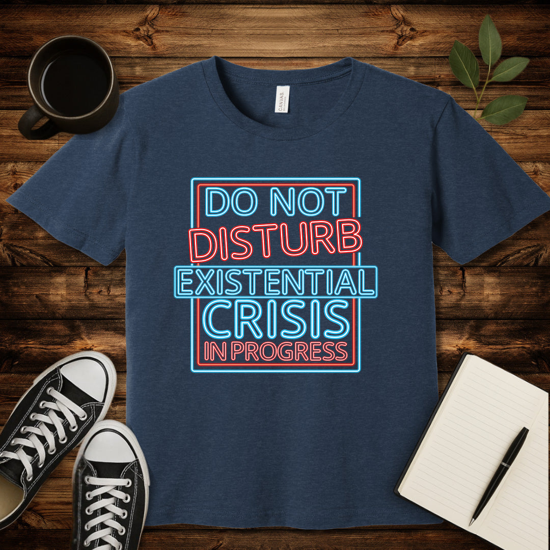 Existential Crisis In Progress T-Shirt-T-Shirt-Heather Navy-S-wearable sarcasm by Savage Tee Society