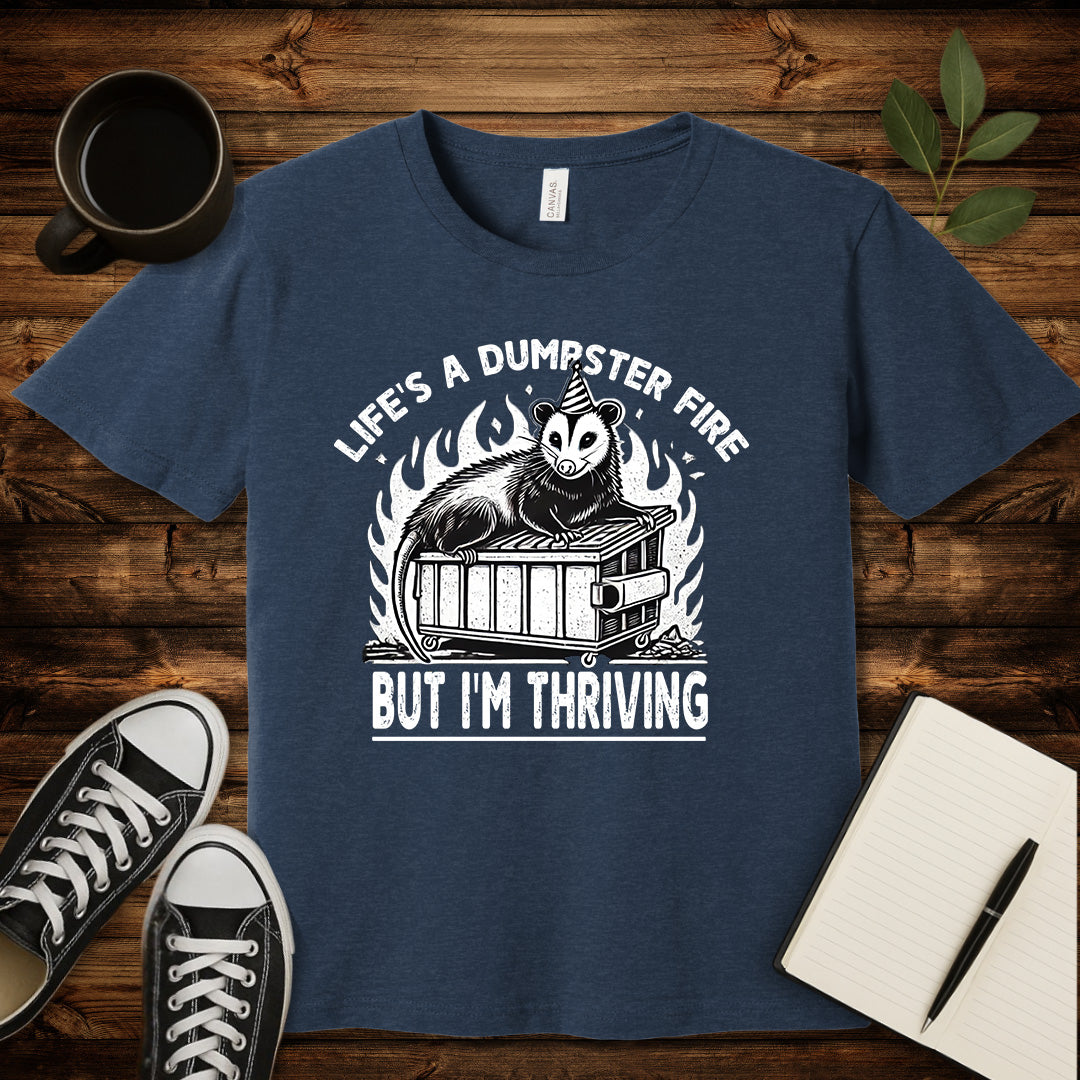Life’s a Dumpster Fire T-Shirt-T-Shirt-Heather Navy-S-wearable sarcasm by Savage Tee Society