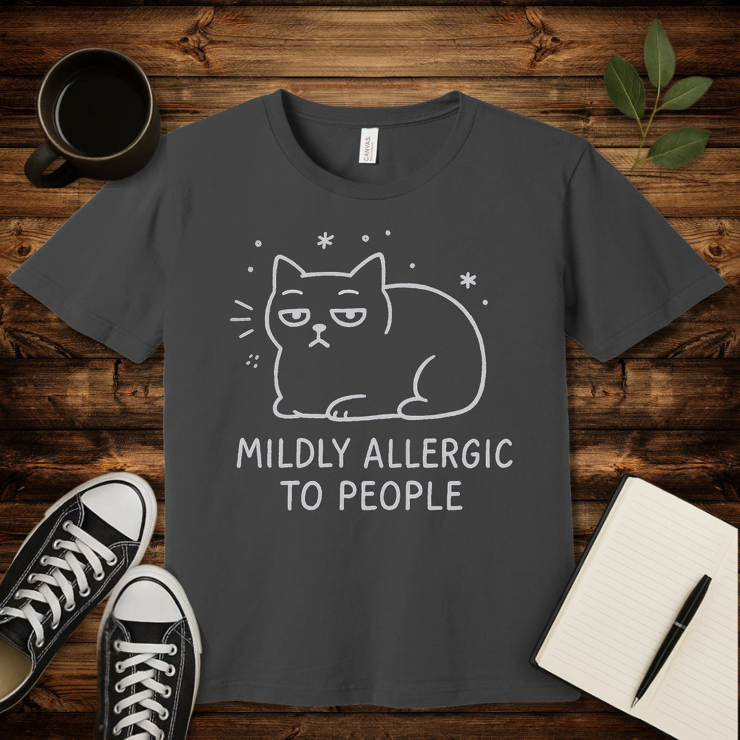Mildly Allergic Cat T-Shirt-T-Shirt-Asphalt-S-wearable sarcasm by Savage Tee Society