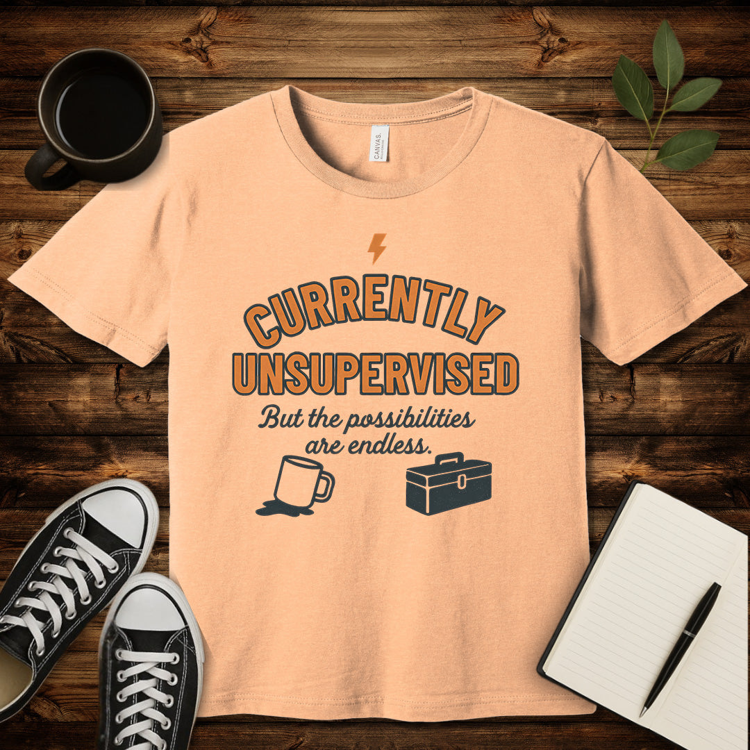 Unsupervised & Thriving Tee T-Shirt-T-Shirt-Heather Peach-S-wearable sarcasm by Savage Tee Society