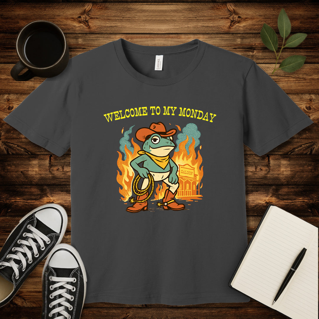 Welcome To My Monday T-Shirt-T-Shirt-Asphalt-S-wearable sarcasm by Savage Tee Society