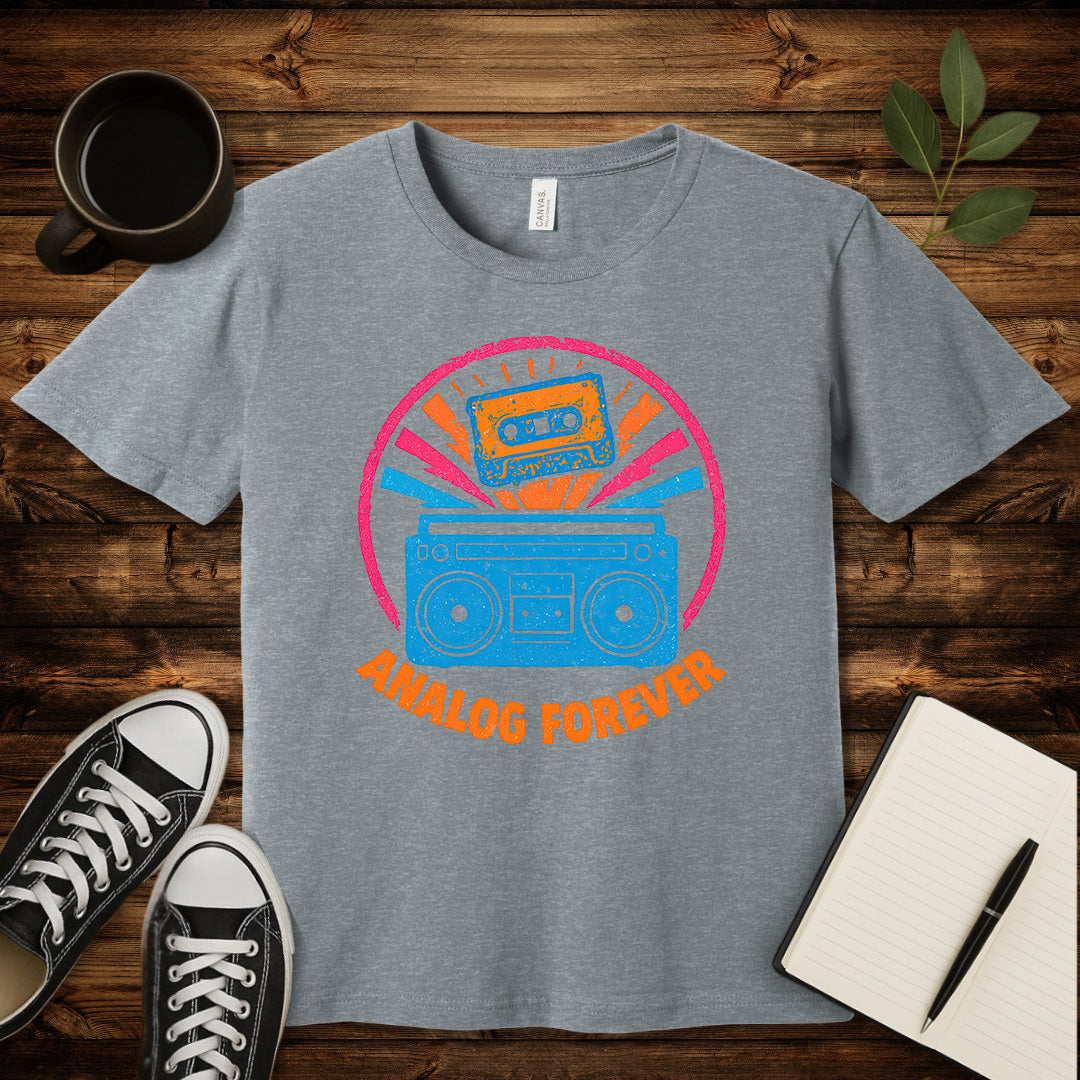 Analog Forever T-Shirt-T-Shirt-Athletic Heather-S-wearable sarcasm by Savage Tee Society