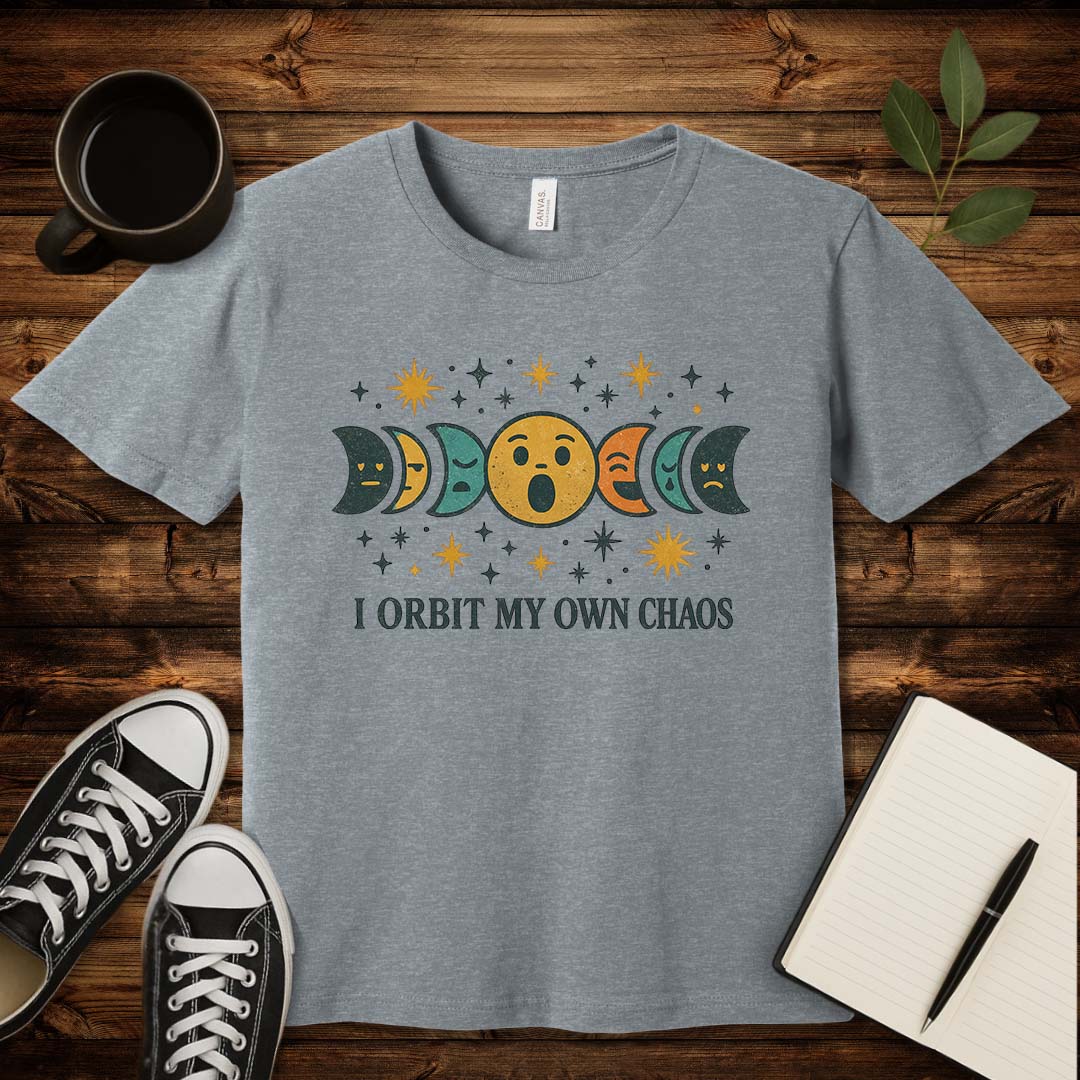 I Orbit My Own Chaos T-Shirt-T-Shirt-Athletic Heather-S-wearable sarcasm by Savage Tee Society