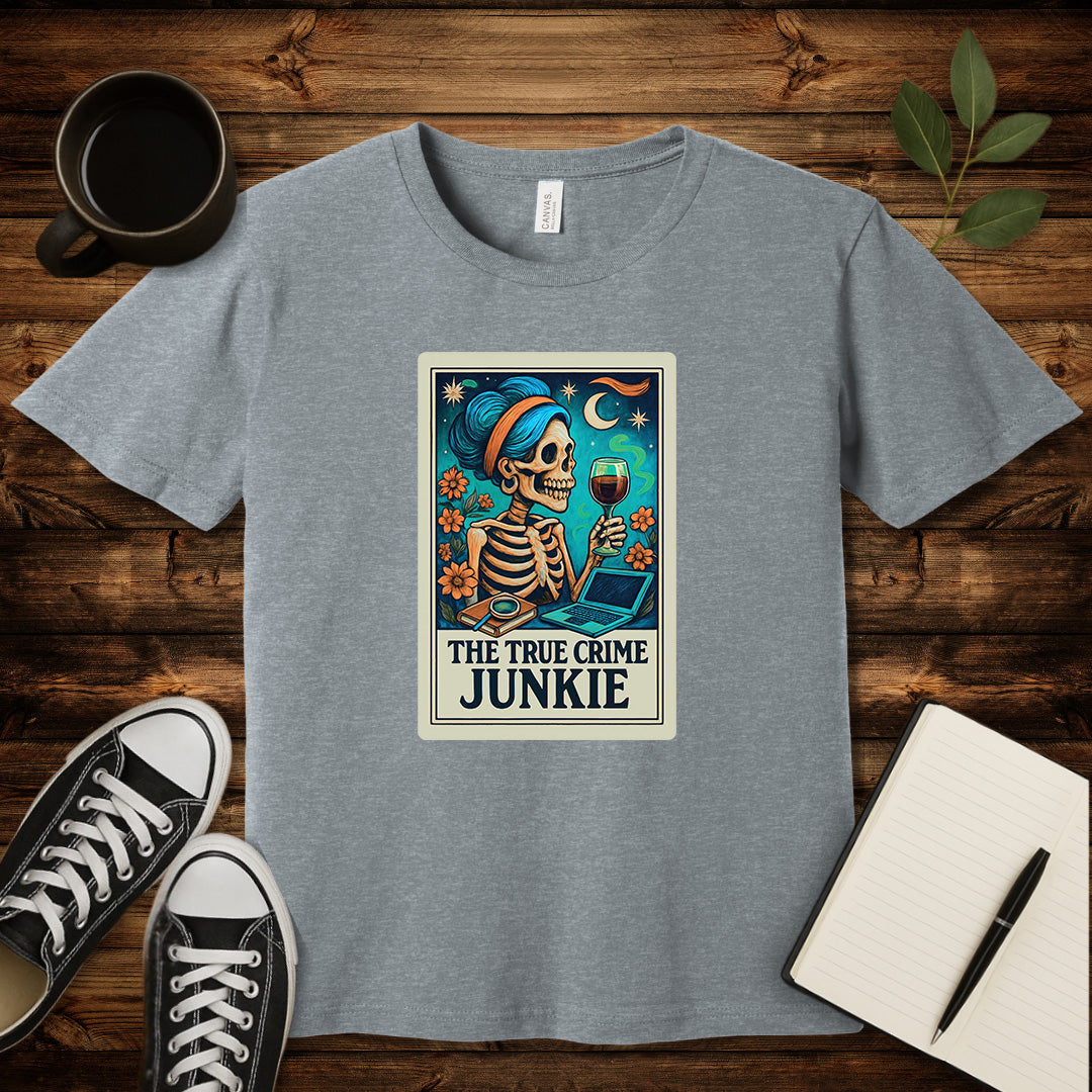 The True Crime Junkie T-Shirt-T-Shirt-Athletic Heather-S-wearable sarcasm by Savage Tee Society