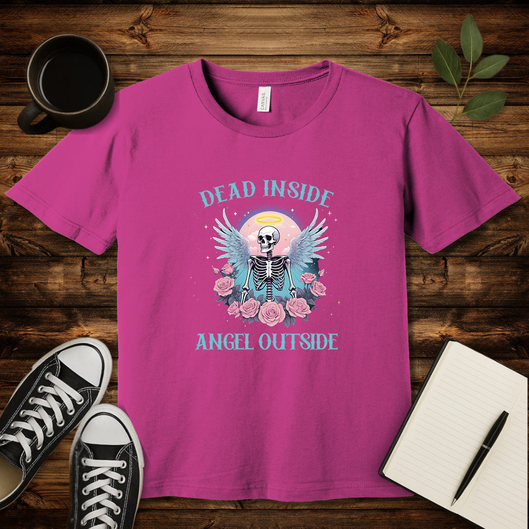 Dead Inside Angel Outside T-Shirt-T-Shirt-Berry-S-wearable sarcasm by Savage Tee Society