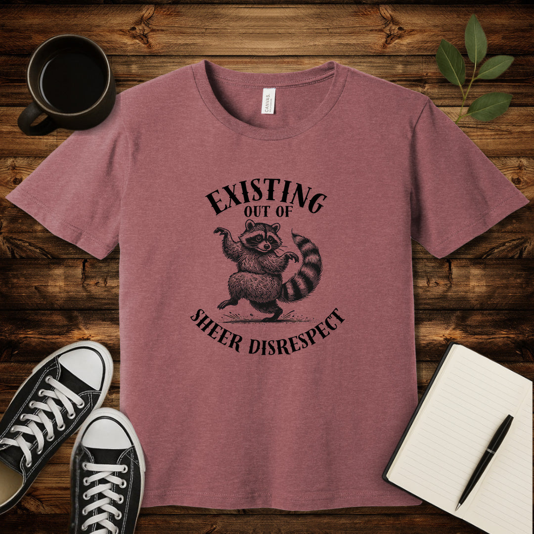 Existing Out of Sheer Disrespect T-Shirt-T-Shirt-Heather Mauve-S-wearable sarcasm by Savage Tee Society