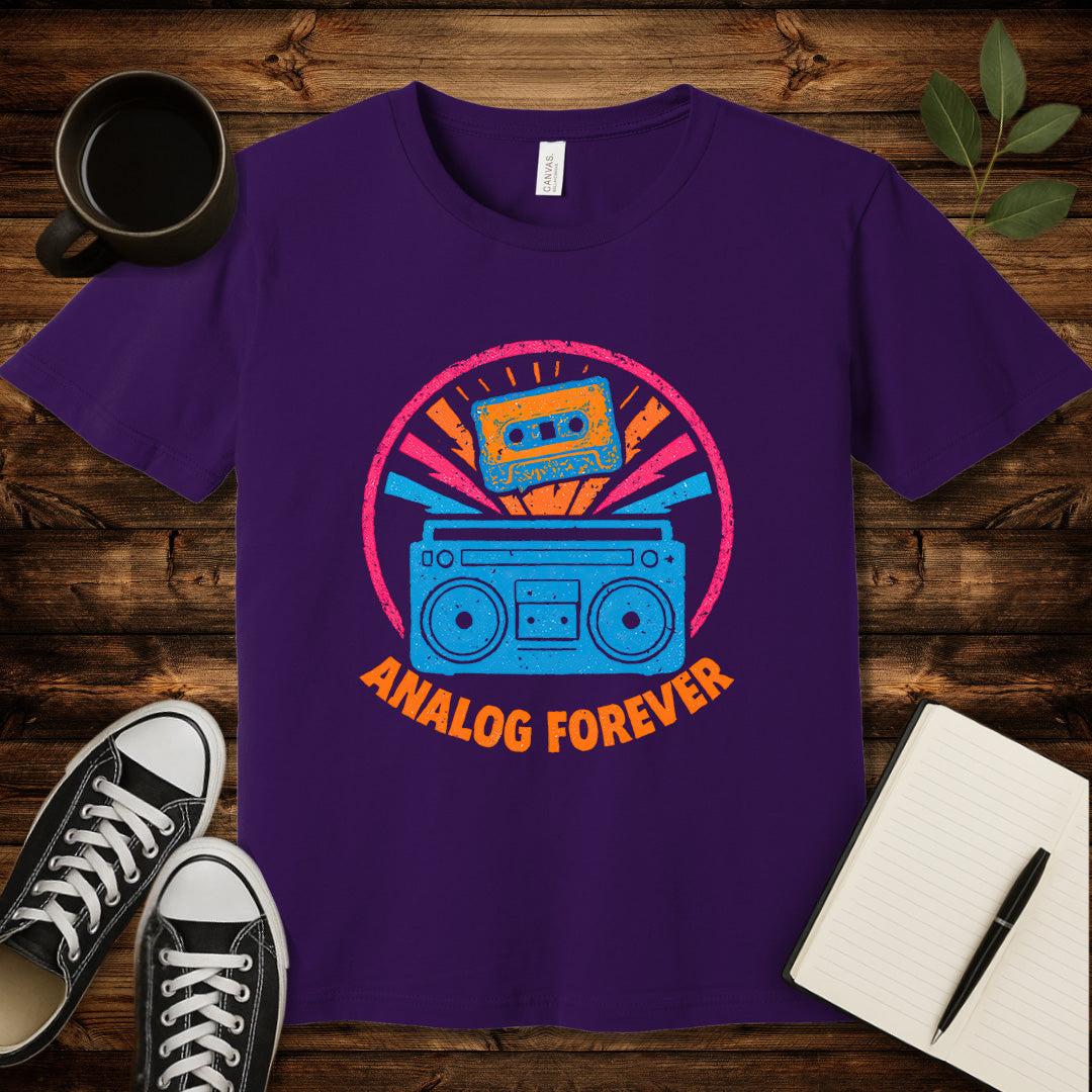 Analog Forever T-Shirt-T-Shirt-Team Purple-S-wearable sarcasm by Savage Tee Society