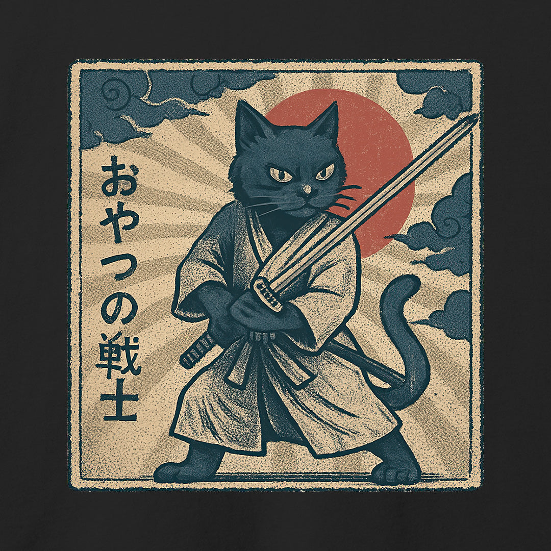 Samurai Cat T-Shirt-T-Shirt-Asphalt-S-