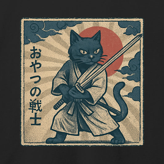 Samurai Cat T-Shirt-T-Shirt-Asphalt-S-