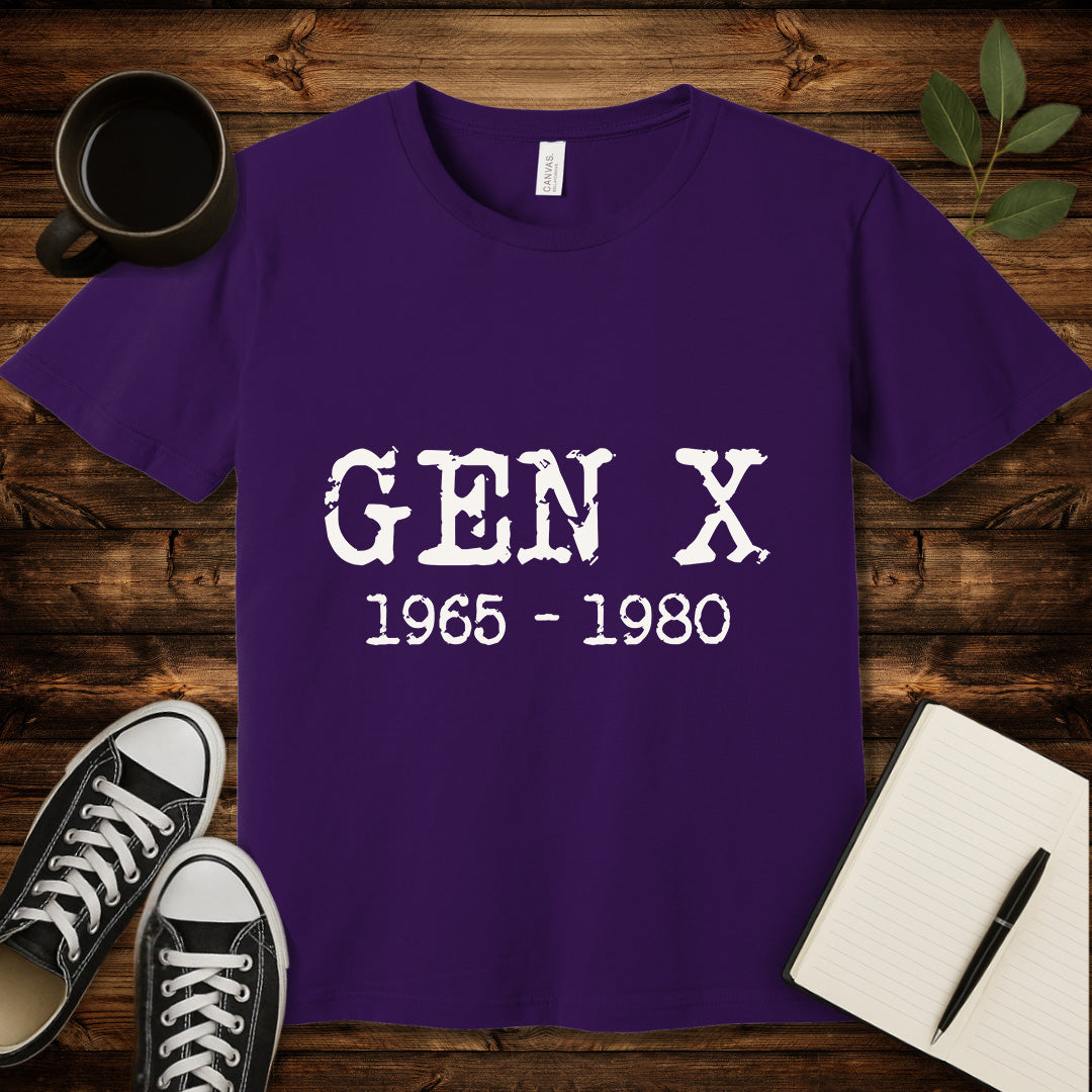 Gen X 1965 1980 T-Shirt-T-Shirt-Team Purple-S-wearable sarcasm by Savage Tee Society