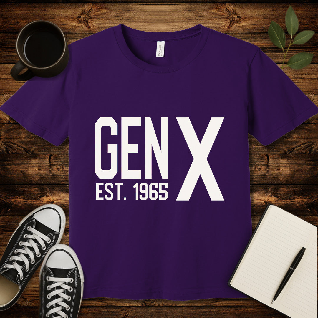 Gen X Est 1965 T-Shirt-T-Shirt-Team Purple-S-wearable sarcasm by Savage Tee Society