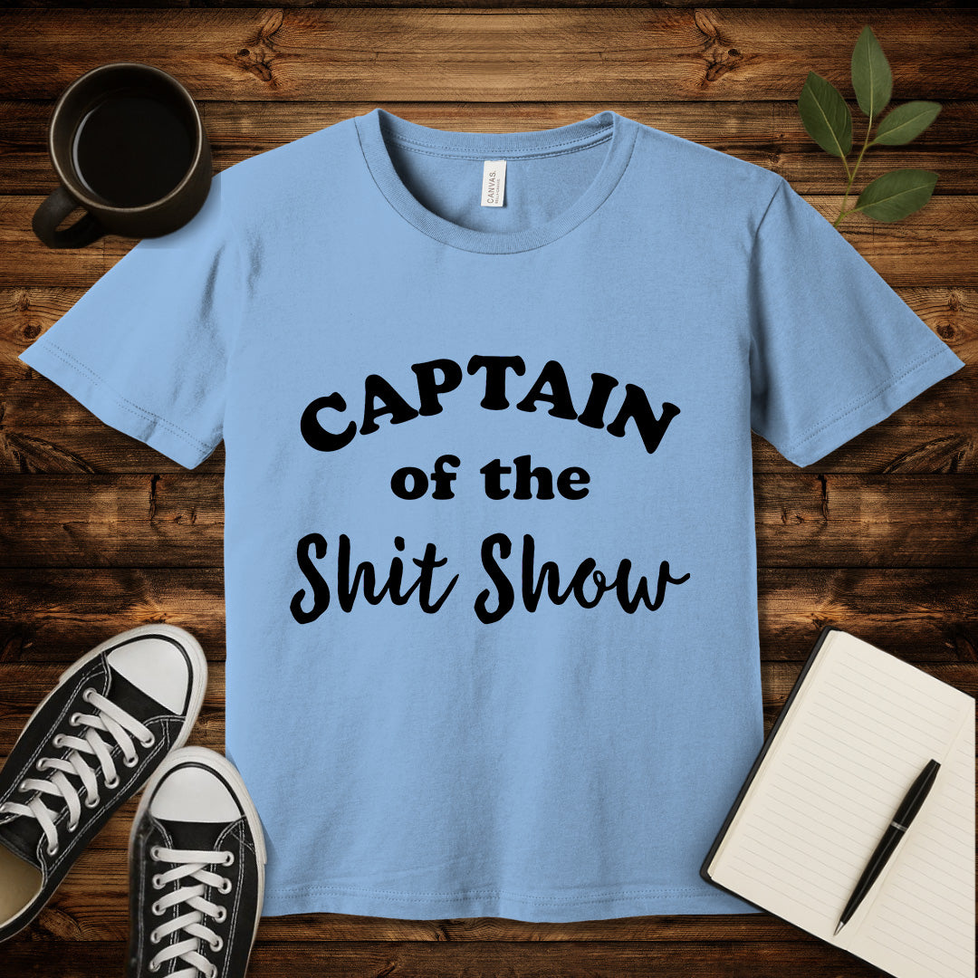 Captain of the Shit Show T-Shirt-T-Shirt-Baby Blue-S-wearable sarcasm by Savage Tee Society