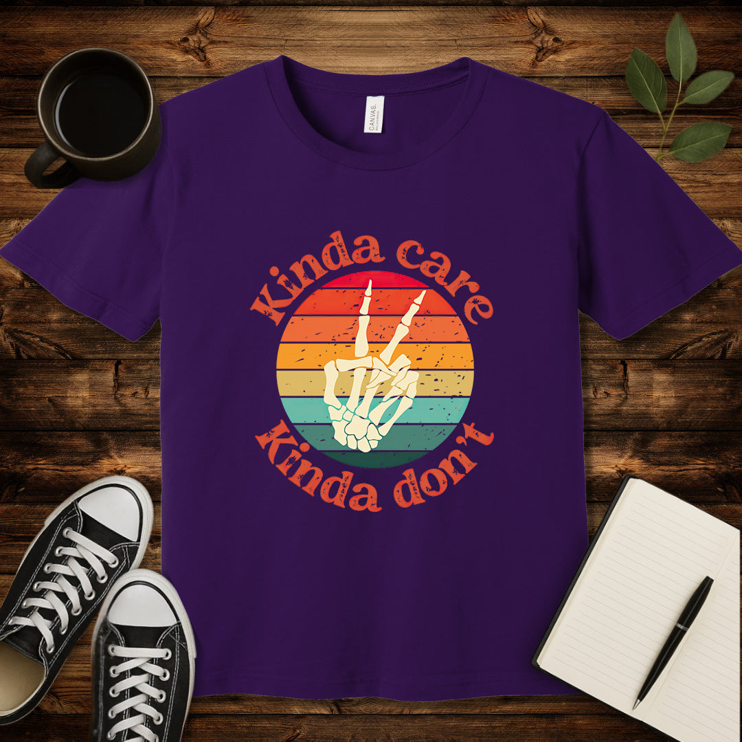 Kinda Care T-Shirt-T-Shirt-Team Purple-S-wearable sarcasm by Savage Tee Society
