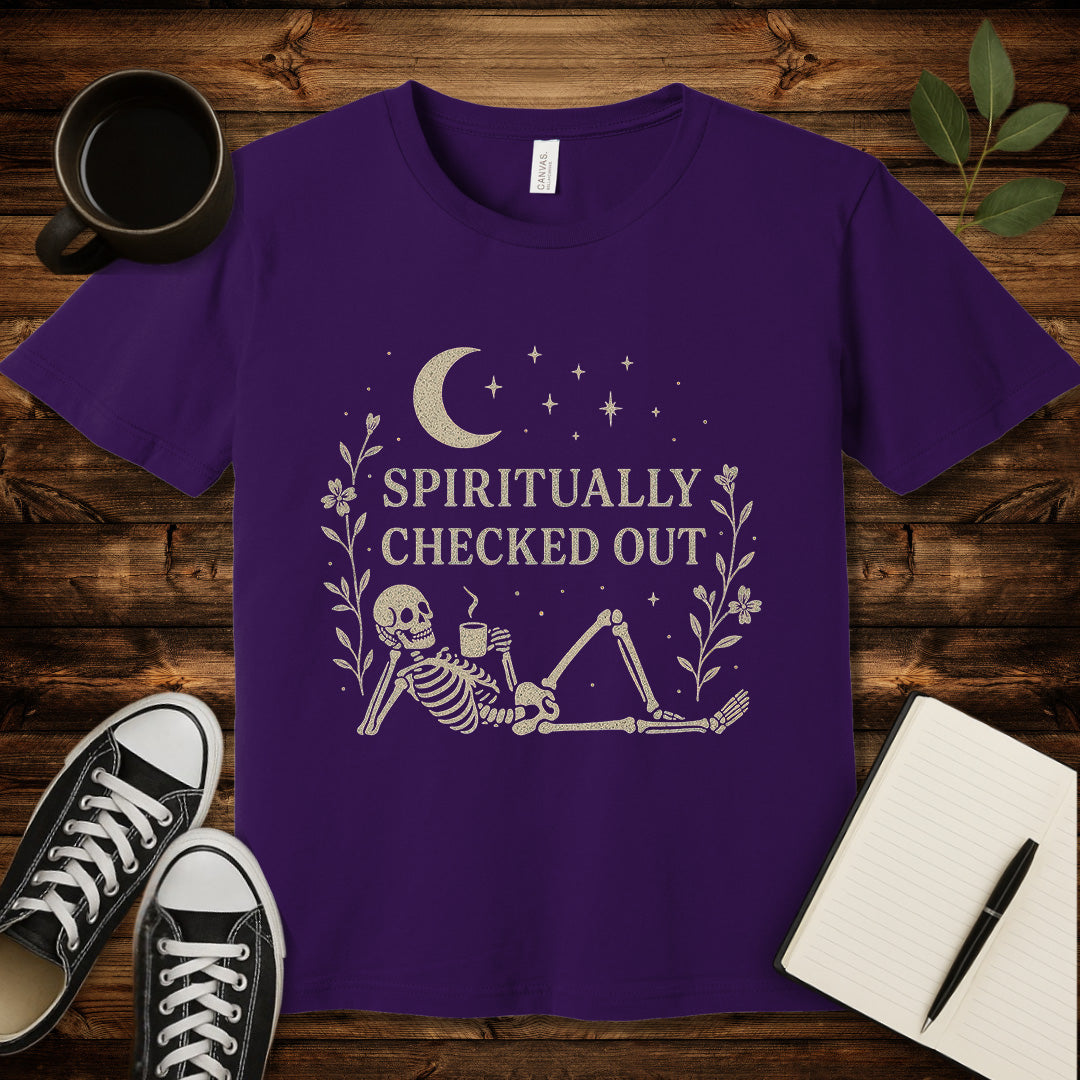 Spiritually Checked Out T-Shirt-T-Shirt-Team Purple-S-wearable sarcasm by Savage Tee Society