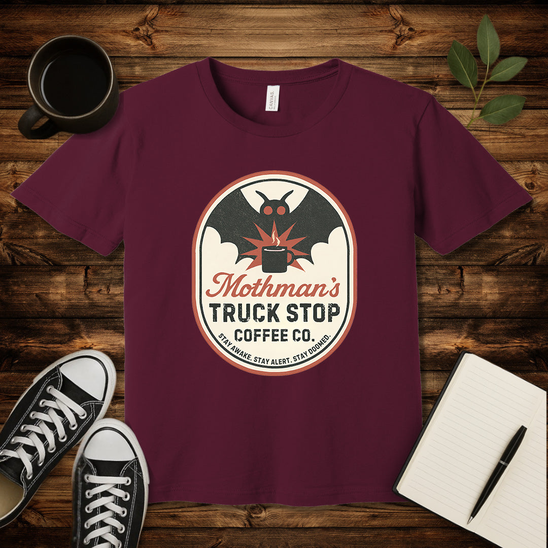 Mothman's Coffee Co. T-Shirt-T-Shirt-Maroon-S-wearable sarcasm by Savage Tee Society