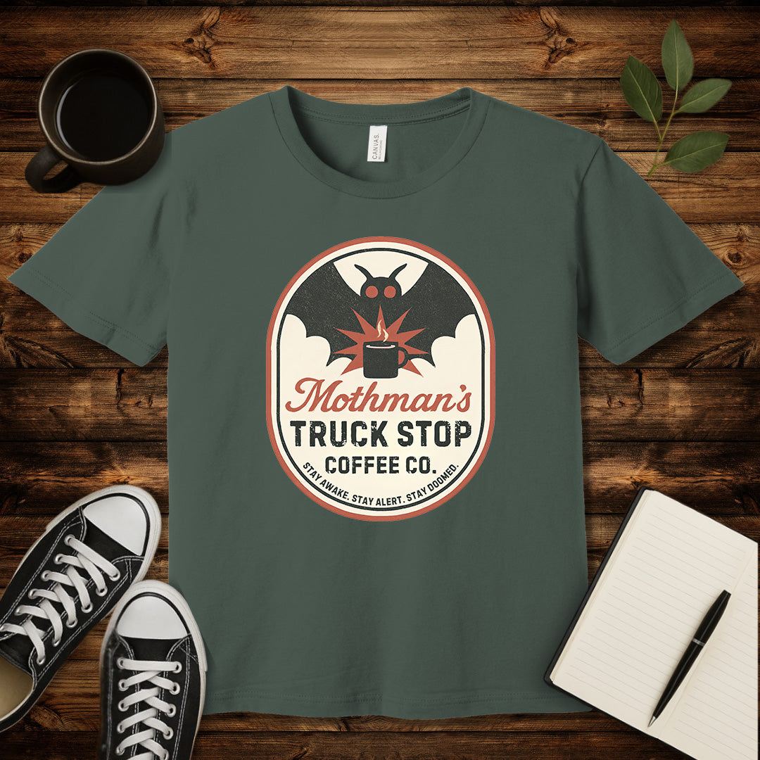 Mothman's Coffee Co. T-Shirt-T-Shirt-Military Green-S-wearable sarcasm by Savage Tee Society