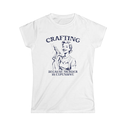 White t-shirt with graphic design and text on a white background