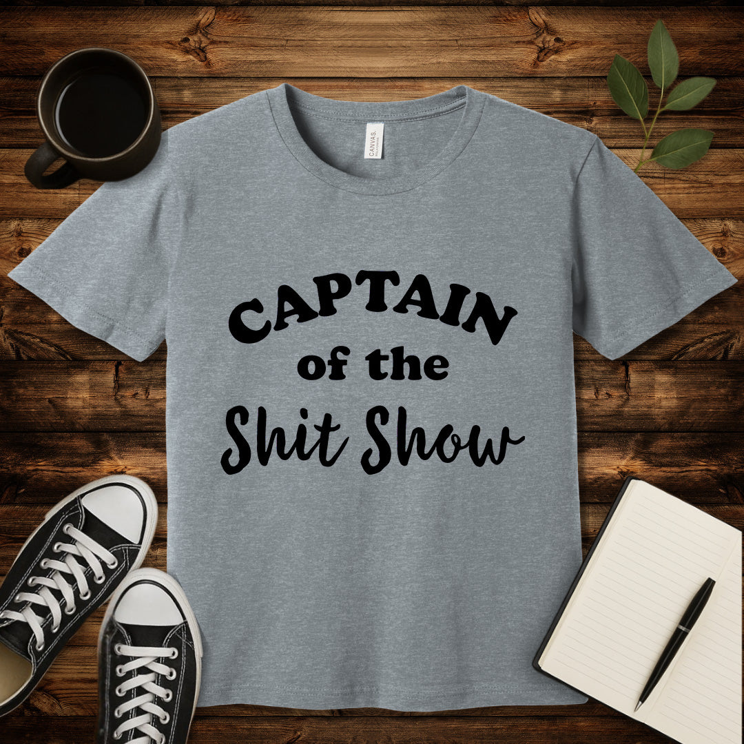 Captain of the Shit Show T-Shirt-T-Shirt-Athletic Heather-S-wearable sarcasm by Savage Tee Society
