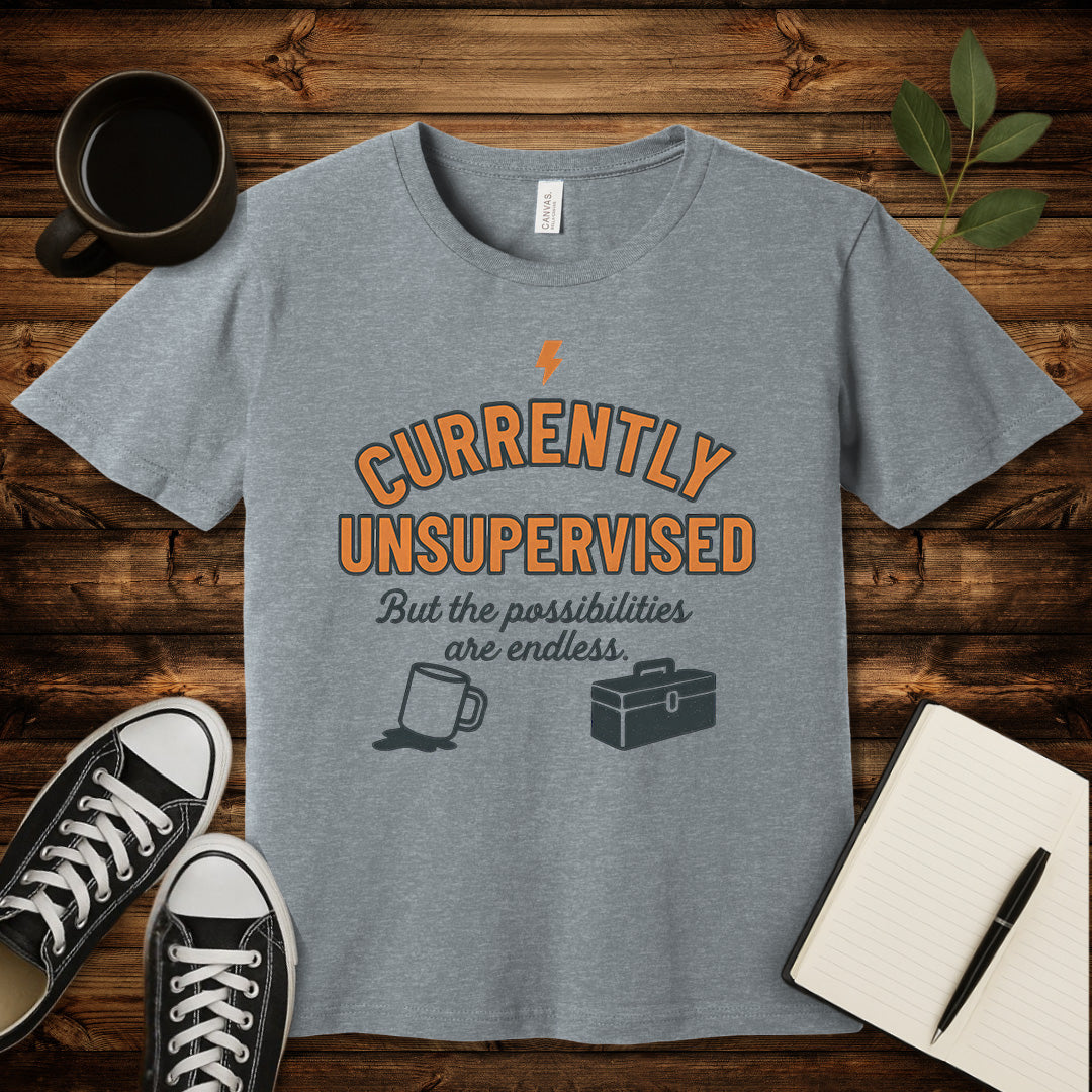 Unsupervised & Thriving Tee T-Shirt-T-Shirt-Athletic Heather-S-wearable sarcasm by Savage Tee Society