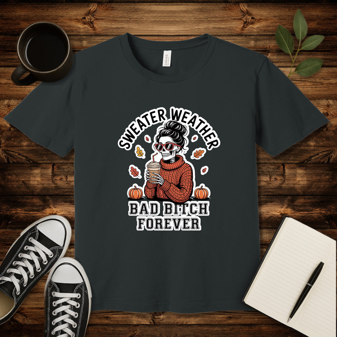 Sweater Weather T-Shirt-T-Shirt-Dark Grey Heather-S-wearable sarcasm by Savage Tee Society