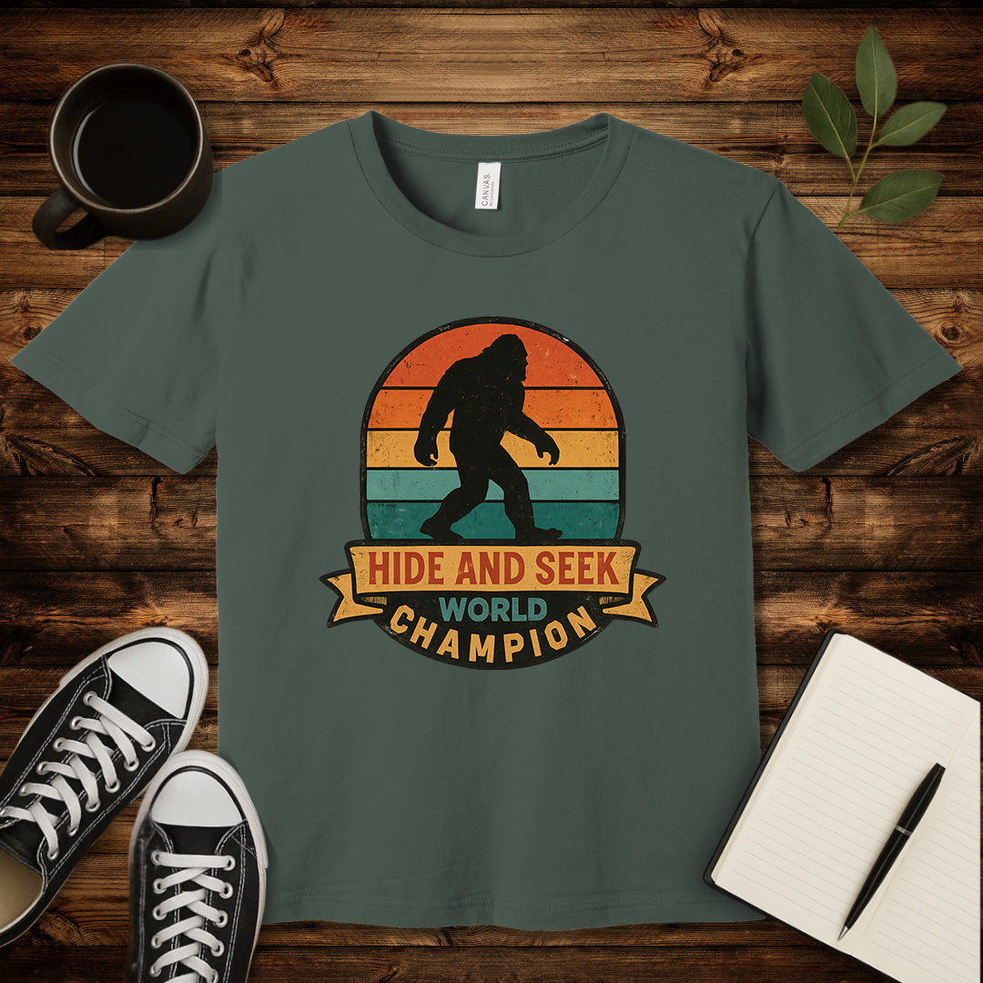 Hide and Seek World Champion T-Shirt-T-Shirt-Military Green-S-wearable sarcasm by Savage Tee Society