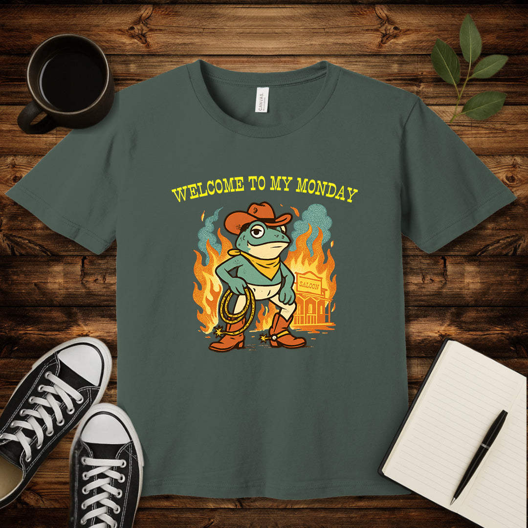 Welcome To My Monday T-Shirt-T-Shirt-Military Green-S-wearable sarcasm by Savage Tee Society