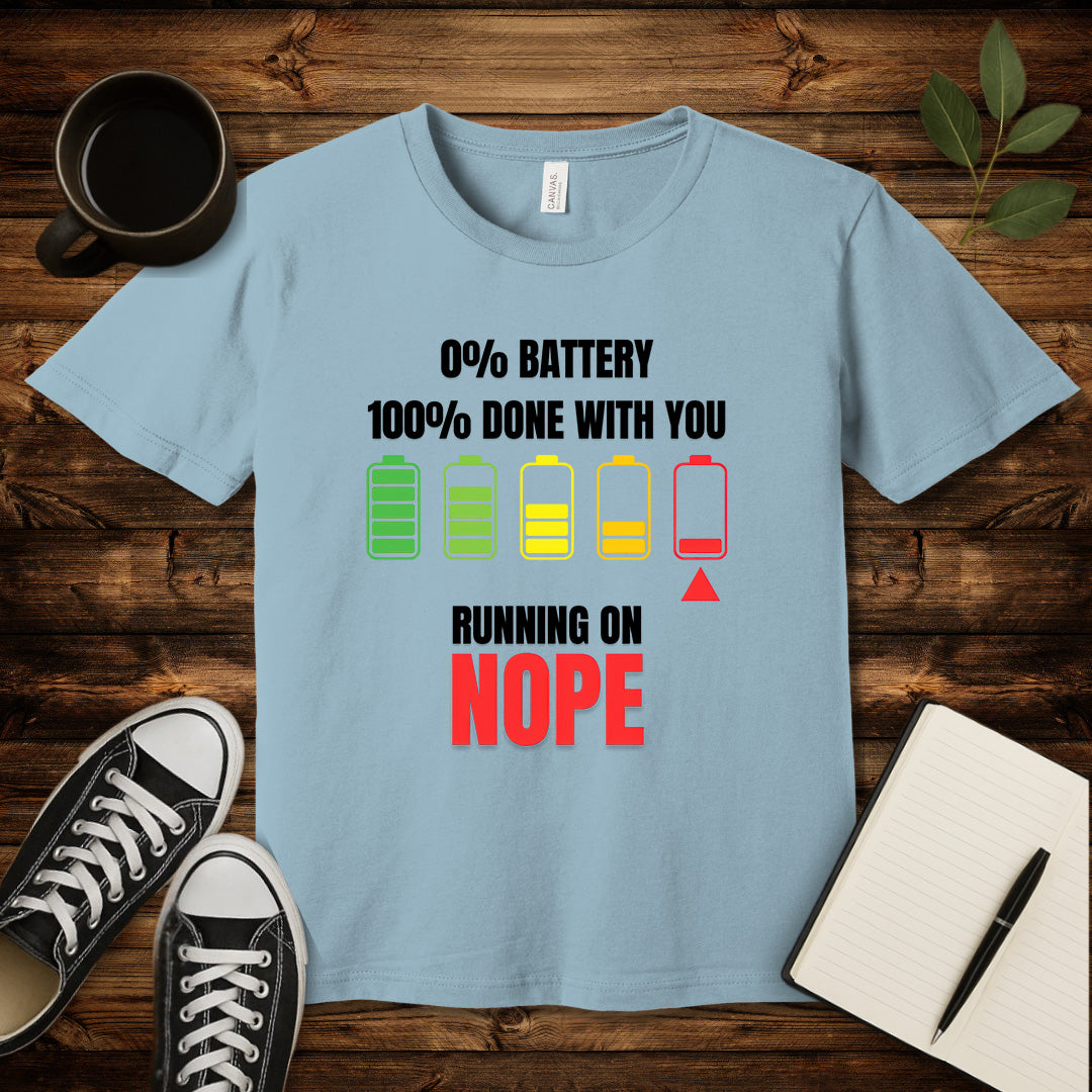 Running on Nope T-Shirt-T-Shirt-Light Blue-S-wearable sarcasm by Savage Tee Society