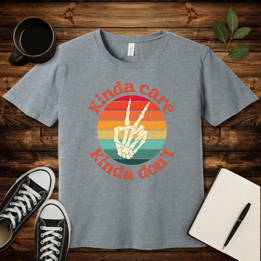 Kinda Care T-Shirt-T-Shirt-Athletic Heather-S-wearable sarcasm by Savage Tee Society