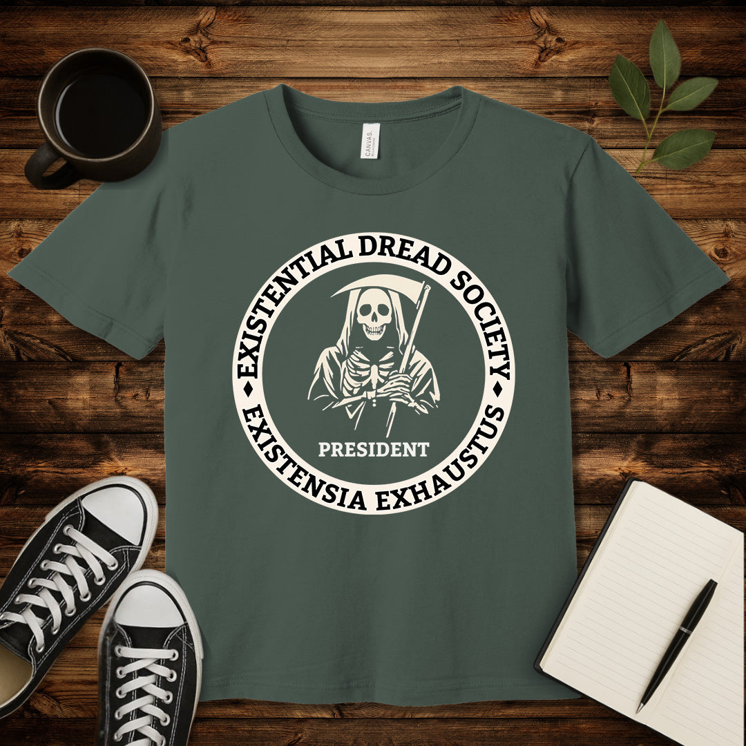 Existential Dread Society T-Shirt-T-Shirt-Military Green-S-wearable sarcasm by Savage Tee Society