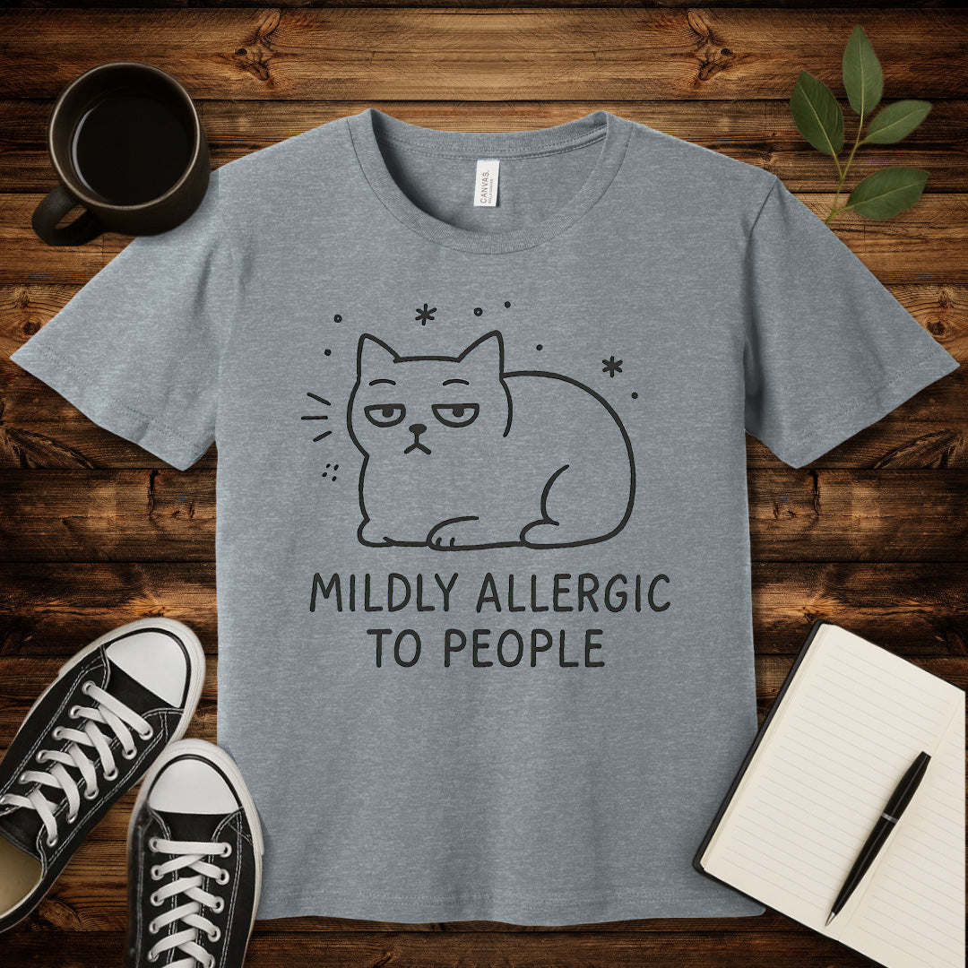 Mildly Allergic Cat T-Shirt-T-Shirt-Athletic Heather-S-wearable sarcasm by Savage Tee Society