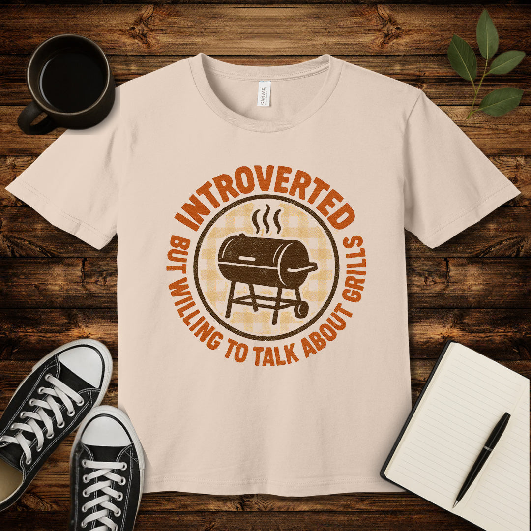 Introverts Grilling T-Shirt-T-Shirt-Soft Cream-S-wearable sarcasm by Savage Tee Society