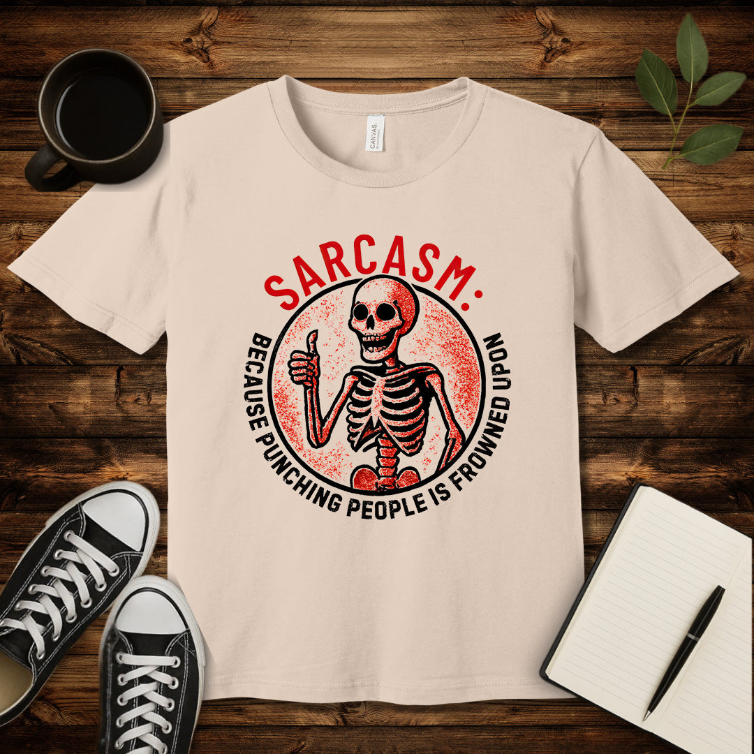 Sarcasm Skeleton T-Shirt-T-Shirt-Soft Cream-S-wearable sarcasm by Savage Tee Society