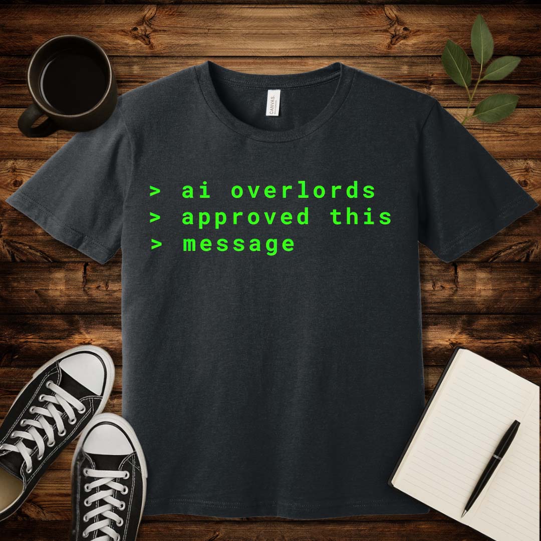 AI Overlords T-Shirt-T-Shirt-Dark Grey Heather-S-wearable sarcasm by Savage Tee Society
