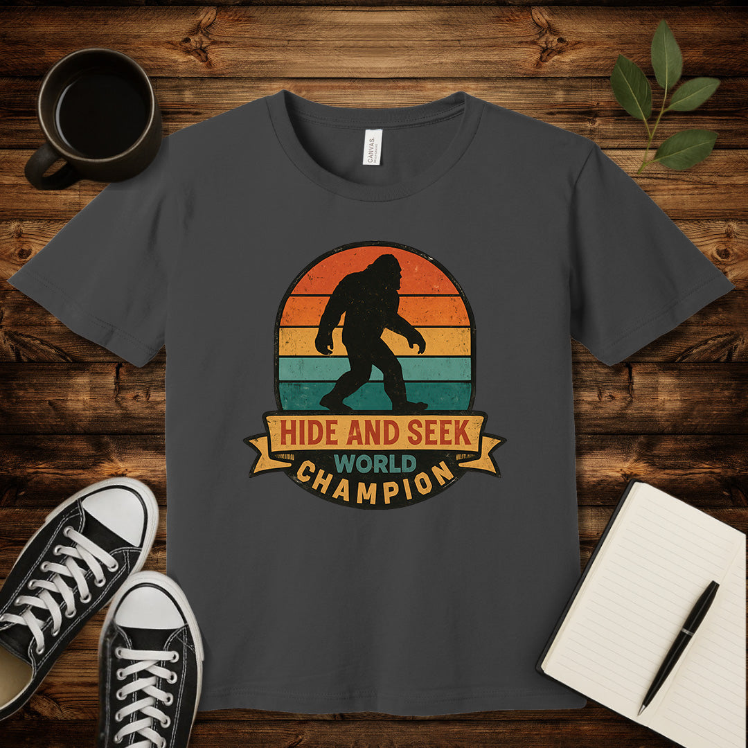 Hide and Seek World Champion T-Shirt-T-Shirt-Asphalt-S-wearable sarcasm by Savage Tee Society
