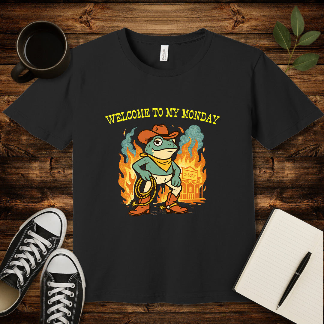 Welcome To My Monday T-Shirt-T-Shirt-Black-S-wearable sarcasm by Savage Tee Society