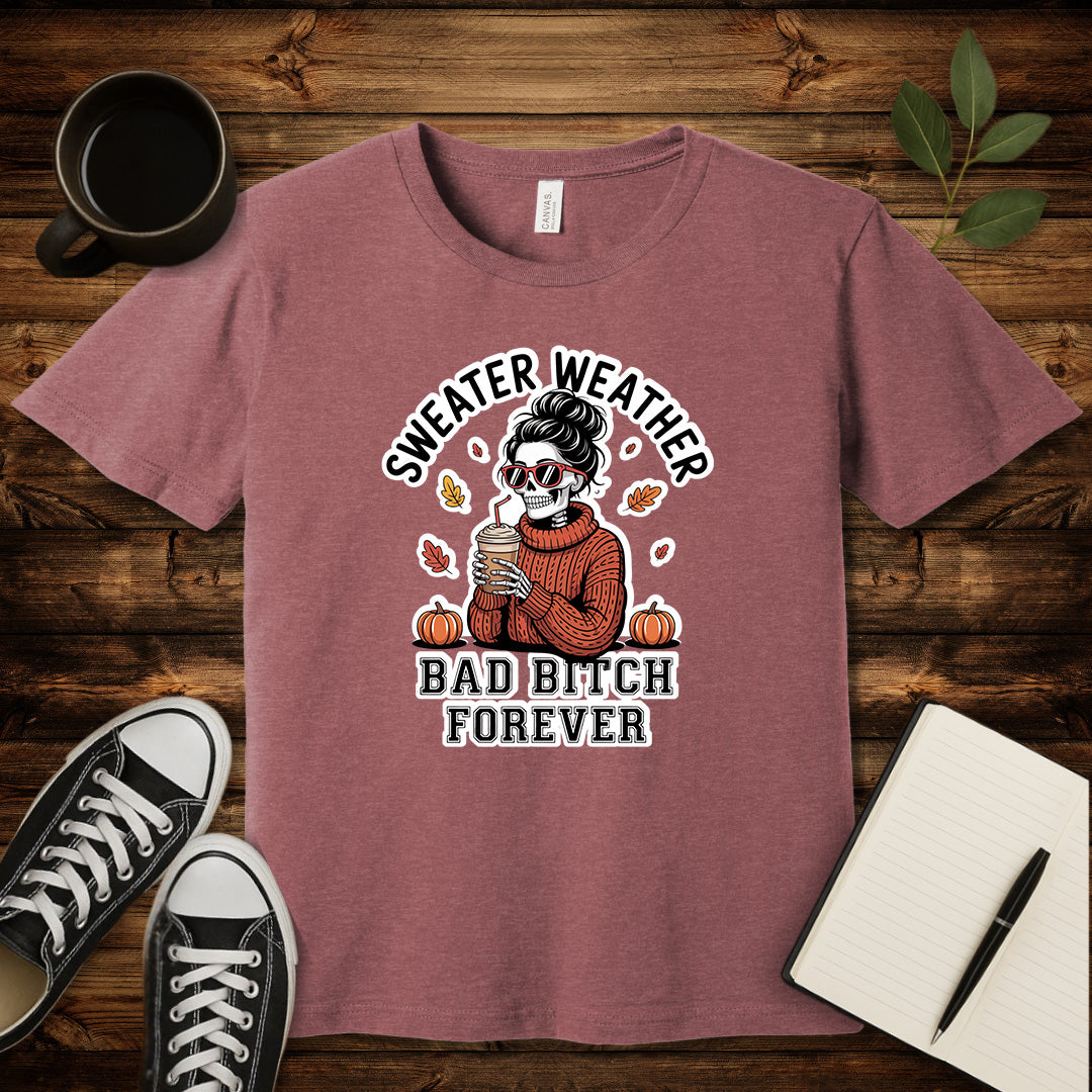 Sweater Weather T-Shirt-T-Shirt-Heather Mauve-S-wearable sarcasm by Savage Tee Society