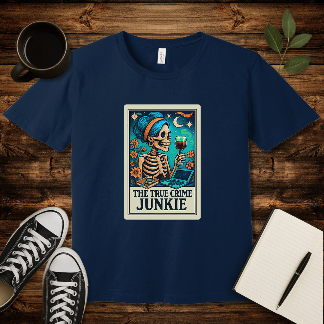 The True Crime Junkie T-Shirt-T-Shirt-Navy-S-wearable sarcasm by Savage Tee Society