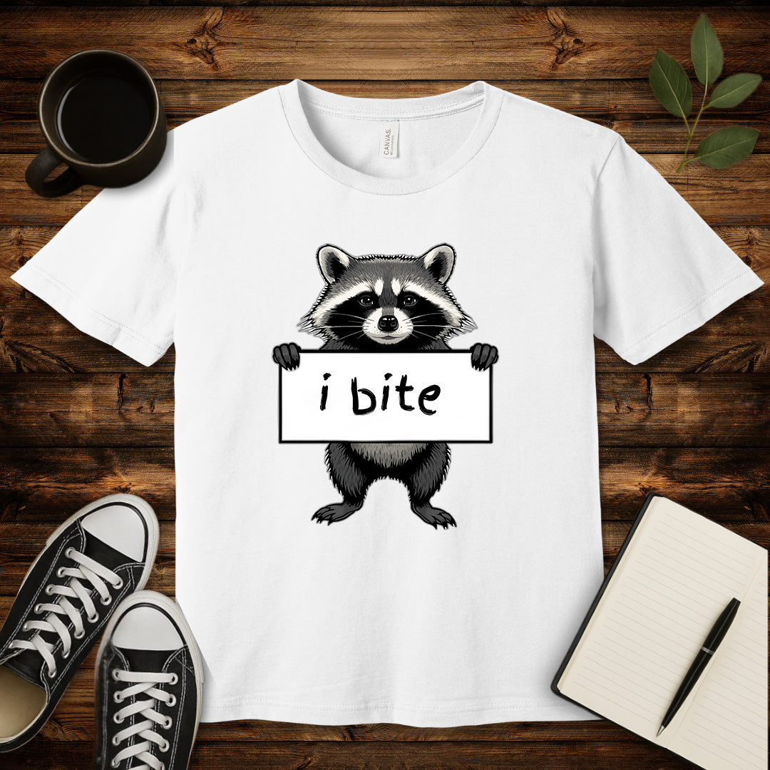 I Bite T-Shirt-T-Shirt-White-S-wearable sarcasm by Savage Tee Society