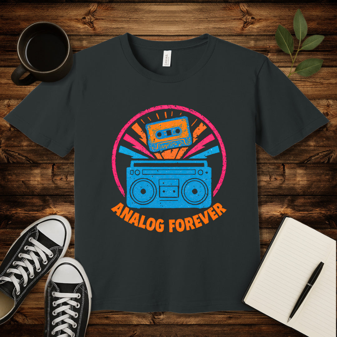 Analog Forever T-Shirt-T-Shirt-Dark Grey-S-wearable sarcasm by Savage Tee Society