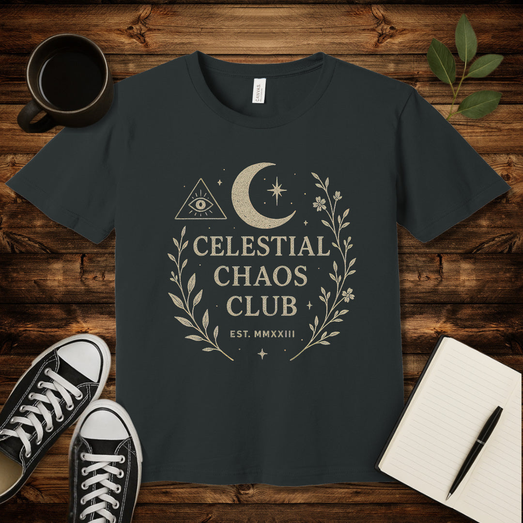 Celestial Chaos Club T-Shirt-T-Shirt-Dark Grey-S-wearable sarcasm by Savage Tee Society