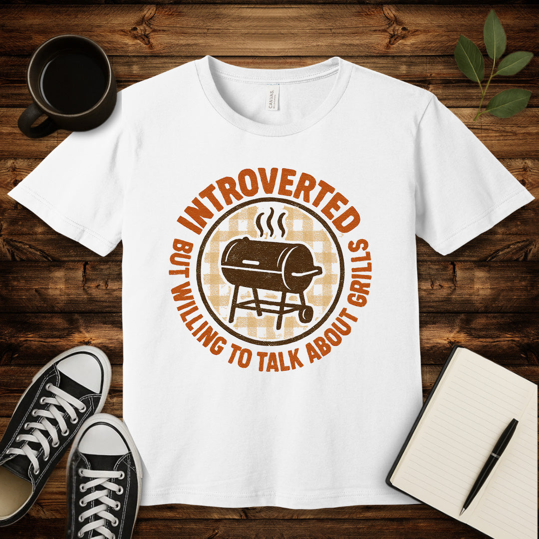 Introverts Grilling T-Shirt-T-Shirt-White-S-wearable sarcasm by Savage Tee Society