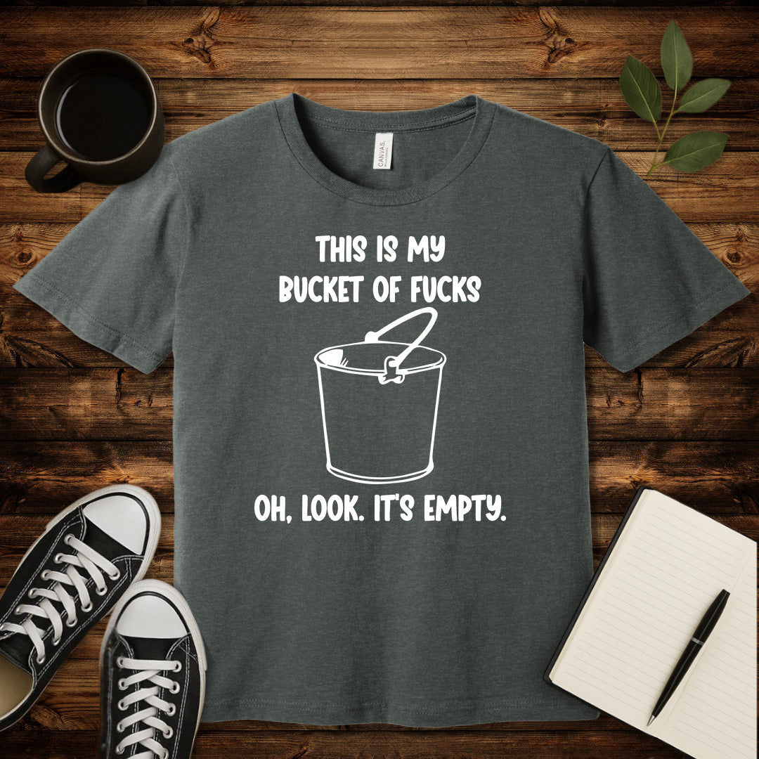 Bucket of Fucks T-Shirt-T-Shirt-Deep Heather-S-wearable sarcasm by Savage Tee Society