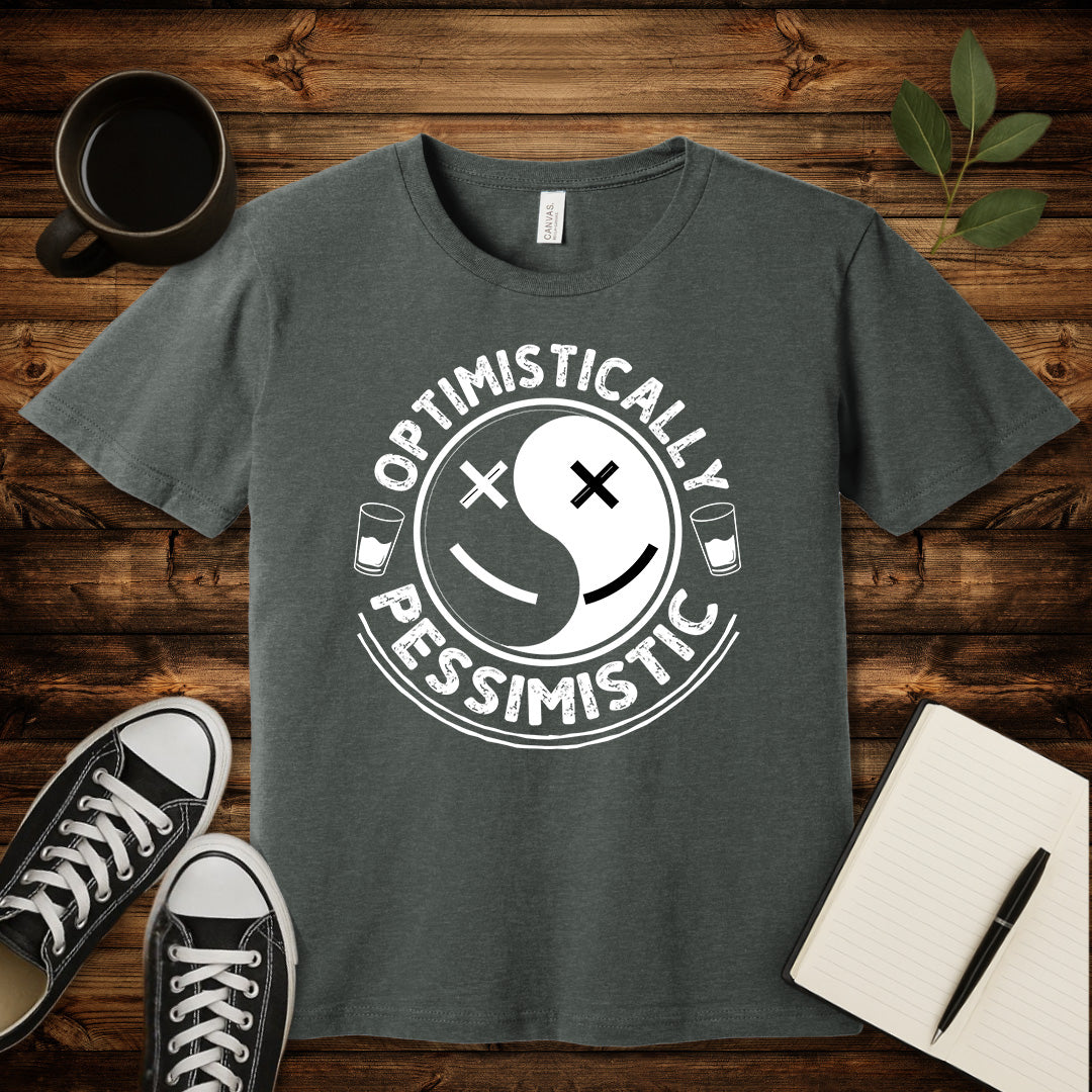 Optimistically Pessimistic T-Shirt-T-Shirt-Deep Heather-S-wearable sarcasm by Savage Tee Society